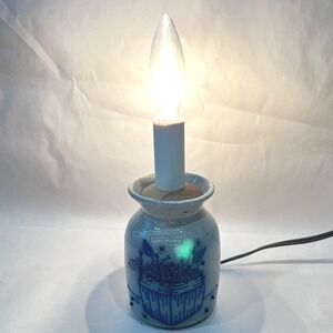 1998 Salmon Falls Stoneware Mini Lamp Blueberry Basket Signed D Carter Dover NH